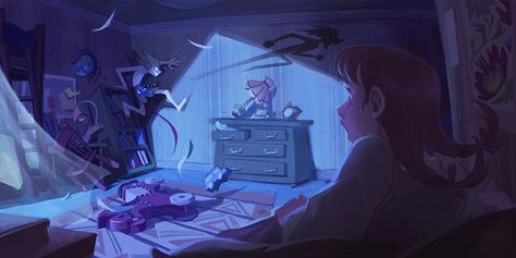 Vietnamese Artist Chi Ngo Shares Her Story Of Art, Animation & Publishing Peter Pan Art, Monster Under The Bed, Perspective Drawing Architecture, Color Script, Art Story, Cartoon Background, Artist Community, Animation Background, Visual Development