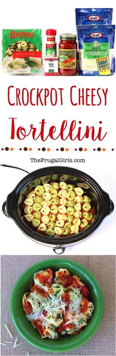 Crockpot Cheesy Tortellini Recipe! ~ from TheFrugalGirls.com ~ just 5 ingredients and you've got the most delicious, comfort food dinner the whole family will love! SO easy!! #slowcooker #recipes #thefrugalgirls Crockpot Cheesy Tortellini, Cheesy Tortellini, Tortellini Recipe, Crockpot Pasta, Crock Pot Food, Fast Dinner, Tortellini Recipes, Frugal Girls, Basil Pasta