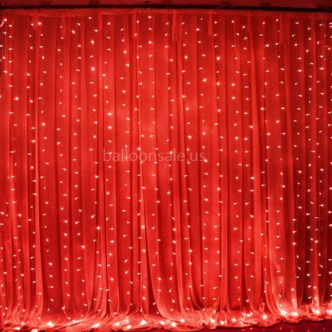 Led Light Curtain, Party Curtain Backdrop, Mehandi Decor, Fairy Light Backdrops, Red Blinds, Lights For Party, Party Curtain, Mehendi Decor Ideas, Red Fairy