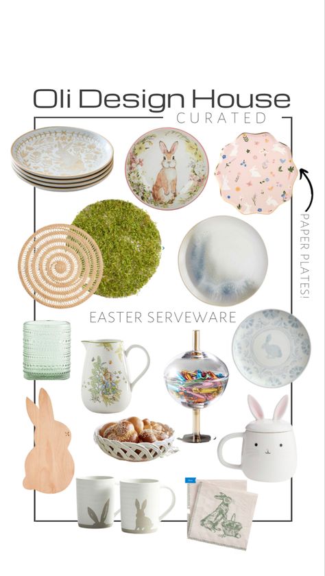 Easter serveware roundup

Easter charger plate, spring charger plate, moss charger plate, Peter rabbit pitcher, Easter pitcher, Easter plate, bunny plate, spring tablescape, Easter tablescape, woven basket bowl, lidded mug, Easter paper plate, disposable Easter plates Easter Table Setting, Easter Plates, Bunny Plates, Easter Garden, Easter Table Settings, Design Boards, Easter Tablescapes, Spring Tablescapes, Garden Dining