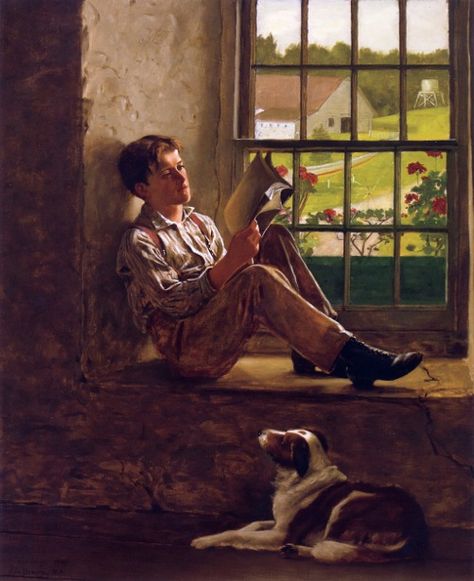 John George Brown (1831 – 1913) | AMERICAN GALLERY Brown Painting, Reading Art, Art Ancien, Looking Out The Window, 인물 드로잉, Reading A Book, The Study, Classical Art, Kids Reading