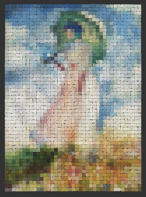 Famous Artworks, Pixel Quilting, Famous Artwork, Cross Stitch Bookmarks, Pixel Pattern, Pixel Art Pattern, Impressionism Art, Famous Art, Alpha Pattern