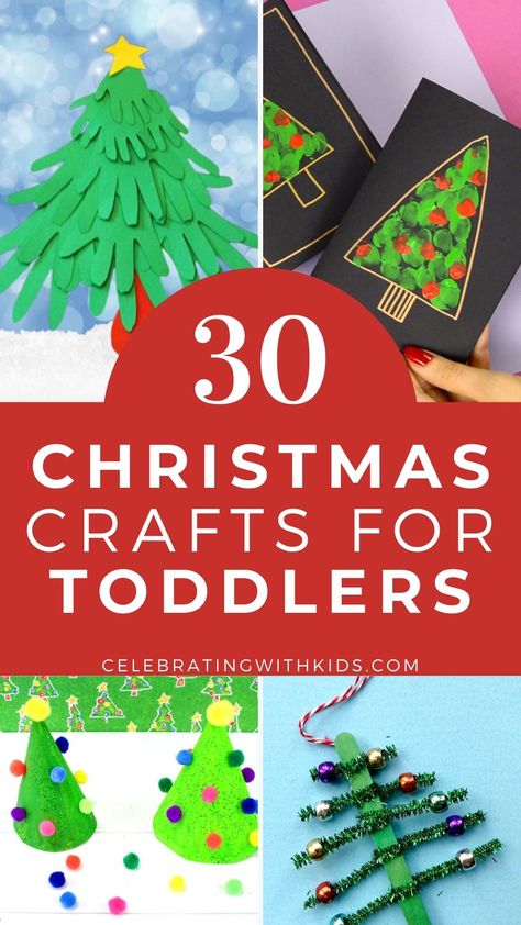 30 Christmas Crafts for Toddlers Toddler Handprint Christmas Crafts, Handprint Reindeer, Easy Christmas Crafts For Toddlers, Toddler Ornaments, Stick Ornaments, Popsicle Stick Ornaments, Popsicle Stick Christmas Crafts, Christmas Handprint Crafts, Creative Christmas Crafts