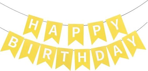 Amazon.com: JANSONG HAPPY BIRTHDAY Banner,Yellow With White Letters Banner,Swallowtail Design Hanging Signs Birthday Party Supplies for Girls Birthday Party Birthday Decorations : Toys & Games Happy Birthday Lettering, Birthday Letters, Happy Birthday Banner, White Letters, Happy Birthday Banners, Girls Birthday, 1st Bday, Party Birthday, Birthday Party Supplies