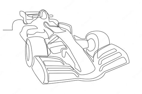 F1 Car - single line drawing F1 Car Line Drawing, F1 Outline Art, F1 Line Art, F1 Car Outline, F1 Car Drawing Easy, F1 Car Drawing, F1 Stickers, Car Drawing Easy, Creative Room