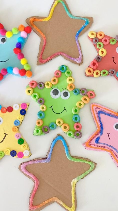 Cardboard Starfish Craft [Video] | Hand crafts for kids, Preschool crafts, Summer crafts Easy Paper Snowflakes, Starfish Craft, Snowflakes Design, Craft Video, Toddler Arts And Crafts, Preschool Arts And Crafts, Preschool Art Activities, Hand Crafts For Kids, Ocean Crafts