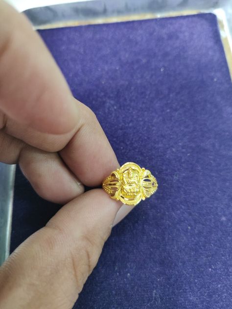 Lakshmi Devi Rings Gold Latest, Laxmi Ring Designs, Laxmi Devi Finger Rings Gold, Lakshmi Devi Rings Gold, Gents Gold Ring, Ladies Gold Rings, Latest Gold Ring Designs, Girls Ring, Gold Jhumka