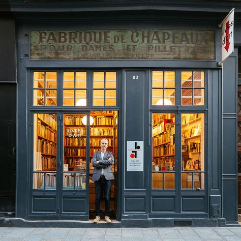 Stefan Perrier, In Front Of What Looks Like A Hat Shop, But Is In Fact A Leading Art Bookshop Vinyl Record Shop, Shop Facade, Studio Tattoo, Storefront Design, Japan Street, Business Signage, Paris Shopping, Shop Fronts, Woody Allen