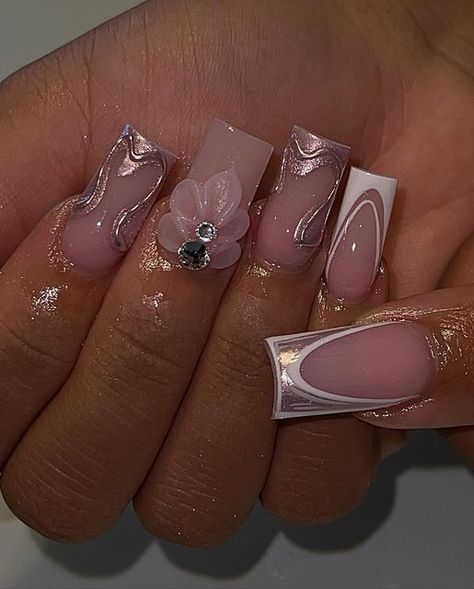 Different Hand Nail Designs, I Love Me Nails, Cute Short Acrylic Nails, Island Nails, Nail Sunny, Colored Acrylic Nails, Classy Acrylic Nails, Short Square Acrylic Nails, Long Acrylic Nails Coffin