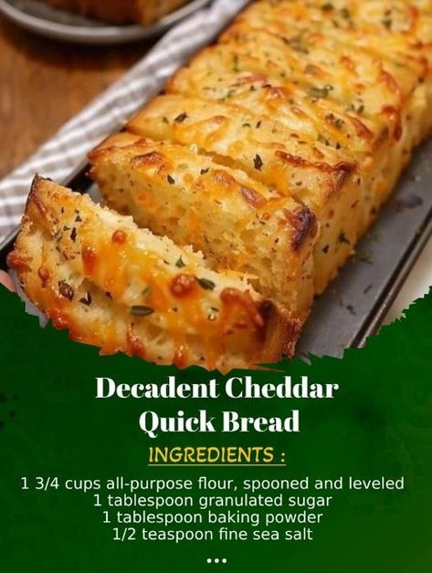 (15) Flavours Lovers - Decadent Cheddar Quick Bread Gourmet Cheddar... | Facebook Cheddar Cheese Quick Bread, Cheddar Quick Bread, Cheese Quick Bread, Cheddar Cheese Bread, Cheese Loaf, Cheesy Bread, Bread Ingredients, Quick Bread Recipes, Easy Bread Recipes