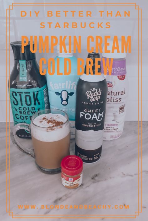 Starbucks Pumpkin Cream Cold Brew, Pumpkin Cream Cold Brew, Cream Cold Brew, Ninja Coffee Bar, Nespresso Recipes, Cold Brew Coffee Recipe, Cold Brew Recipe, Cold Brew At Home, Recipes Pumpkin