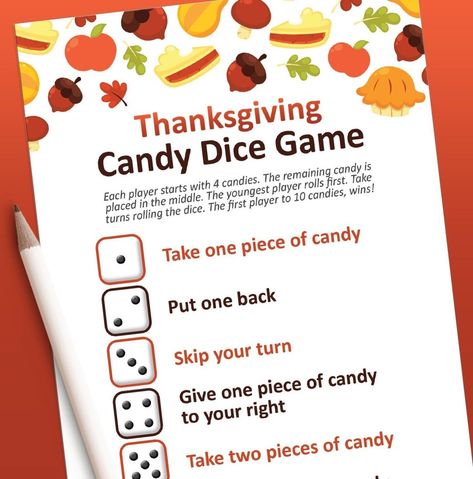 @printjoystudio posted to Instagram: It's our newest game on the block! This is a printable Thanksgiving Candy Dice game to play with family and friends so you can start the holiday right. You can instantly purchase and download game in our Etsy shop! https://www.etsy.com/ca/listing/1104253655 #ThanksgivingGames #Thanksgiving #Freindsgiving #Thanksgiving2021 #Friendsgiving2021 #ThanksgivingPrintables #Printablegames #HappyThanksgiving #ThanksgivingEve #Thankful #TurkeyDay #family #celebrate #tha Friendsgiving Game, Candy Dice Game, Thanksgiving Family Games, Fun Thanksgiving Games, Games Thanksgiving, Friendsgiving Games, Thanksgiving Candy, Family Feud Game, Friendsgiving Party