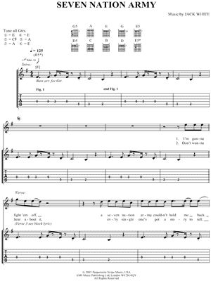 7 nation army partition piano 7 Nation Army Guitar Tab, Seven Nation Army Guitar Tab, Eagles Hotel California, Basic Guitar Lessons, Seven Nation Army, Easy Guitar Songs, Saxophone Sheet Music, Guitar Acoustic, Hotel California