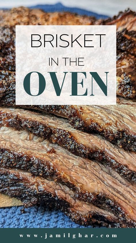 Cooking a Brisket in the Oven is an easy, hassle-free way to serve tender, juicy restaurant-style BBQ beef when you don't have a smoker or grill. Oven Brisket Recipes, Oven Baked Brisket, Brisket In The Oven, Oven Cooked Brisket, Best Brisket Recipe, Baked Brisket, Roast Brisket, Slow Cooked Brisket, Brisket Oven