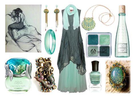 "Mermaid Witch" by maggiehemlock ❤ liked on Polyvore featuring Rosita Bonita, Deborah Lippmann, Sweet Romance, Benefit, Pearlz Ocean, Van Cleef & Arpels and LUCKY LU Sea Witch Outfit, Sea Witch Aesthetic, Witch Mermaid, Mermaid Witch, Witches Night Out, Strega Fashion, Witch Costumes, Dark Mori, Green Mermaid