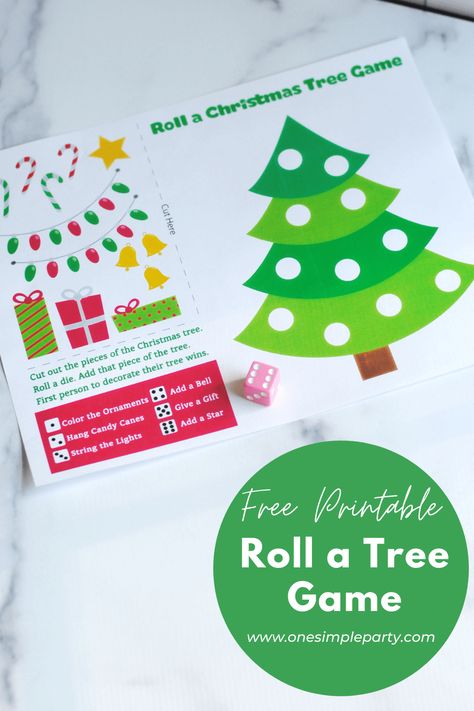 Need some holiday fun for your kids Christmas celebration or holiday classroom party. Check out this FREE Printable Roll a Tree Game. Perfect Christmas game to play together or independently. - - Click HERE for your Free Printable Roll a Tree Game - - #rollatreegame #rollatreeprintable #rollatreedicegame #holidayclassroompartygames Roll A Christmas Tree Dice Game Free Printable, Roll A Tree Dice Game, Roll A Christmas Tree Dice Game, Roll A Snowman Dice Game Free Printable, Roll A Snowman, Christmas Tree Game, Christmas Games To Play, Classroom Party Games, Fun Christmas Activities