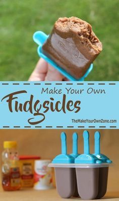 Make your own fudgsicles, Homemade fudgsicles that both the kids and adults will love! Fudgical Recipe, Fudge Sickles, Make Your Own Popsicles, Fudgsicle Recipe, Fudgesicle Recipe, Creamy Popsicles, Homemade Fruit Popsicles, Healthy Popsicle Recipes, Frozen Treats Recipes