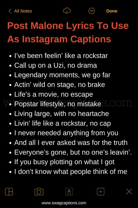 Lyrics To Use As Instagram Captions, Post Malone Song Quotes, Post Malone Captions Instagram, Lyrics To Post On Instagram, Post Malone Lyric Tattoos, Post Malone Lyrics Captions, Post Malone Captions, Post Malone Quotes Lyrics, Wow Post Malone