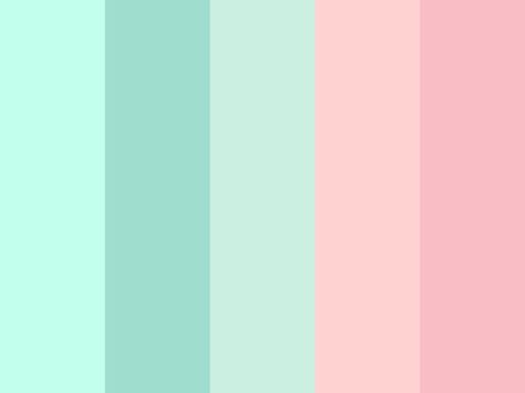 Mint Color Palettes, Pink Color Palette, Color Palette Challenge, Pink And Mint, Color Schemes Colour Palettes, Color Palette Pink, Valentine Coloring, Pastel Colour Palette, Pastel Palette