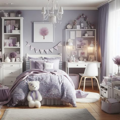 Lavender Bedroom, Shared Bedroom, Teen Room, Small Bedroom, Guest Room, Girls Bedroom, Girl Room, Room Inspiration, Bedroom Design