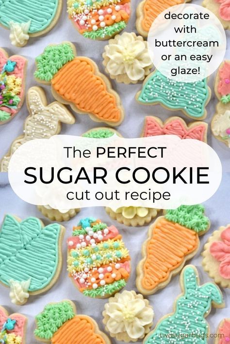 Cookie Cut Out Recipe, Frosted Cookies Designs, Soft Cut Out Sugar Cookies, Buttercream Sugar Cookies, Cut Out Sugar Cookies, Christmas Sugar Cookie Recipe, The Best Sugar Cookies, Baking Techniques, Cut Out Sugar