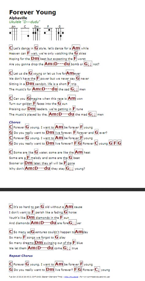 Forever Young (Alphaville) - http://myuke.ca Akordy Na Ukulele, Ukulele Fingerpicking Songs, Uke Chords, Ukelele Chords Ukulele Songs, Ukulele Fingerpicking, Ukulele Songs Beginner, Strumming Patterns, Easy Ukulele Songs, Ukulele Chords Songs