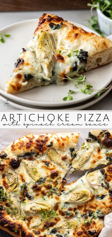 Pesto Artichoke Pizza, High Protein Spinach Artichoke Pizza, Pizza With Olives, Winter Pizza Recipes, Brie Pizza Recipes, Wood Fire Pizza Oven Recipes, Best Pinterest Recipes, Piezano Pizza Recipes, White Pizza Ideas