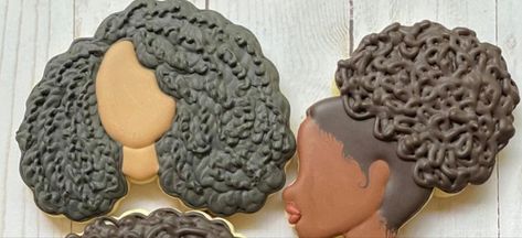 Natural Black Hair, Cooking Cookies, Unique Cookies, Cookie Company, Baking Tutorial, Natural Black Women, Full Lips, Creative Cookies, Texturizer On Natural Hair