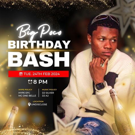 Birthday Bash Flyer design ideas Birthday Bash Flyer Design, Birthday Party Flyer Design, Birthday Bash Flyer, Tiger Bar, Flyer Design Ideas, Birthday Party Flyer, Party Flyer Design, Birthday Flyer, Black Background Images