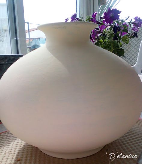 RENOVAR UN JARRON CON PINTURA - Delanina Vase Crafts, Vase, Home Decor, Home Décor