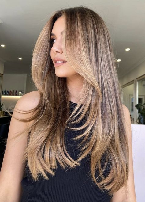 Bixie Colour, Hair Inspo Long, Reduce Hair Fall, Fall Hair Cuts, Caramel Hair, Haircuts Straight Hair, Long Blonde, Hair Color And Cut, Brown Hair With Highlights