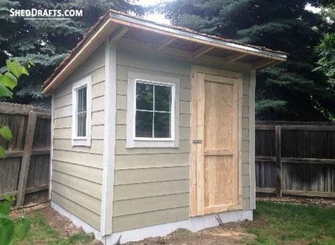 Slant Roof Shed, Lean To Storage Shed, Lean To Storage, Water Well House, 8x8 Shed, Utility Shed, Storage Building Plans, Shed Blueprints, Utility Sheds