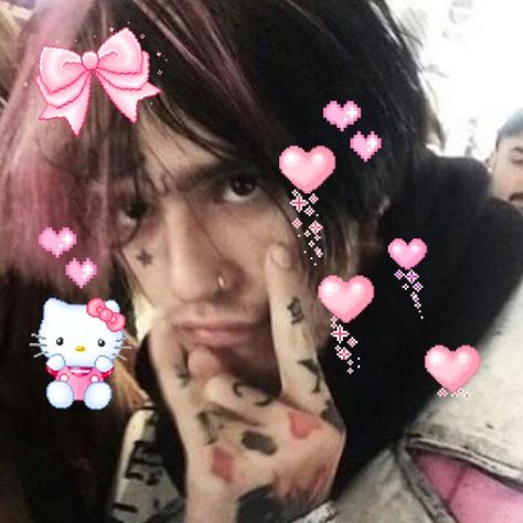 Peep Hello Kitty, Lil Peep Hello Kitty, Lil Tracy, A Girl, Hello Kitty, Kitty, Tattoos, Hair, Pink