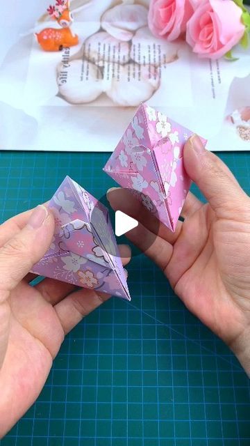 paper crafts creator on Instagram: "The love-changing triangular storage box is simple and practical. #handmade #handmade #diy #storagebox #learnable #series #Origami #tutorial" Origami Box Tutorial, Origami Gift Box, Origami Box, Winter Beauty, Diy Gift Box, Paper Packaging, Diy Box, Beauty Shop, Storage Box