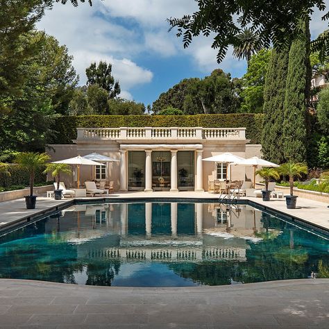 Bel Air Mansion, Chateau Style, Luxury Garden, Luxury Pool, Expensive Houses, Outdoor Swimming, Classic House, Outdoor Swimming Pool, Pool Houses