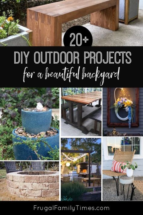 A fabulous collection of DIY backyard projects! This post is all about cool outdoor DIY home projects - backyard ideas that you can do yourself. We've compiled a collection of ideas to inspire you - from DIY garden decor to yard games to DIY outdoor furniture. Diy Outdoor Patio Furniture Ideas, Diy Decking Ideas, Inexpensive Backyard Ideas Diy, Yard Decor Diy Outdoor Projects, Backyard Must Haves, Diy Outdoor Pallet Projects, Cheap Diy Backyard Ideas, Diy Backyard Furniture, Backyard Furniture Ideas