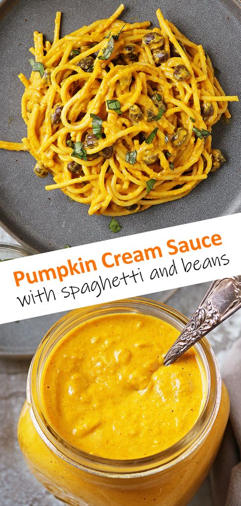 This delicious and vegan creamy pumpkin sauce with pasta and beans recipe is perfect for a quick and easy dinner. With simple ingredients and minimal prep time, you’ll have a satisfying meal in no time! Bean Pasta Sauce, Pasta And Beans Recipe, Pumpkin Pasta Recipes, Vegan Pumpkin Pasta, Bean Pasta Recipes, Pumpkin Pasta Recipe, Pasta And Beans, Dairy Free Lunch, Atlanta Food