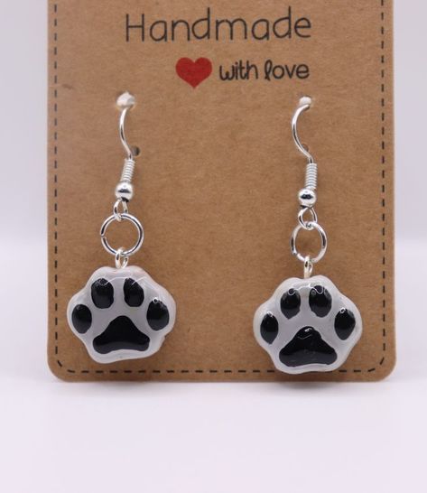 Dog Clay Earrings, Clay Cat Earrings, Paw Earrings, Paw Print Earrings, Donuts Earrings, Dogs For Sale, Cat Paw, Cat Diy, Cat Earrings