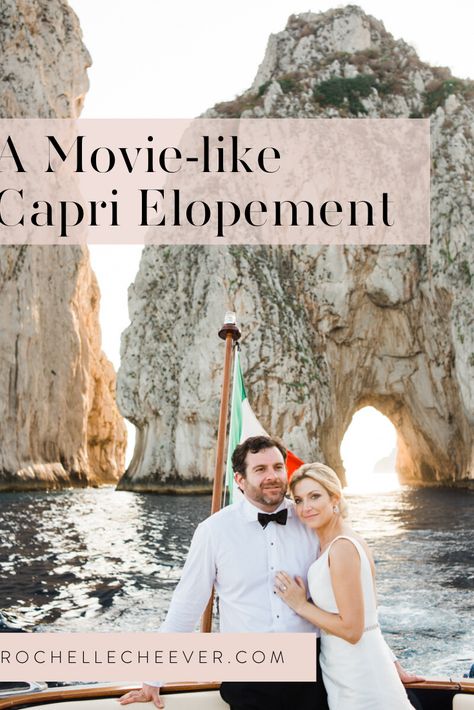 A Movie-like Capri Elopement - featured on Bridal Musings. "In true dramatic form, Jack and Jennifer jetted off to the cliffs of Capri for their stunning elopement. With cinematic views of the Mediterranean and an obligatory boat ride along the Amalfi Coast, we are giving this wedding a full 100% on Rotton Tomatoes."  Hop on over to the blog post to see it! Bridal Themes, Bohemian Weddings, Destination Wedding Welcome Bag, Isle Of Capri, Adventurous Wedding, Elegant Weddings, Small Weddings, Wedding Travel, Destination Wedding Locations