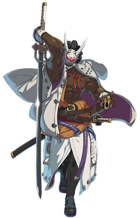 Vampire Samurai, Daisuke Ishiwatari, Samurai Concept, Guilty Gear Strive, Persona Anime, Character Template, Gear Art, Black Cartoon Characters, The Guilty