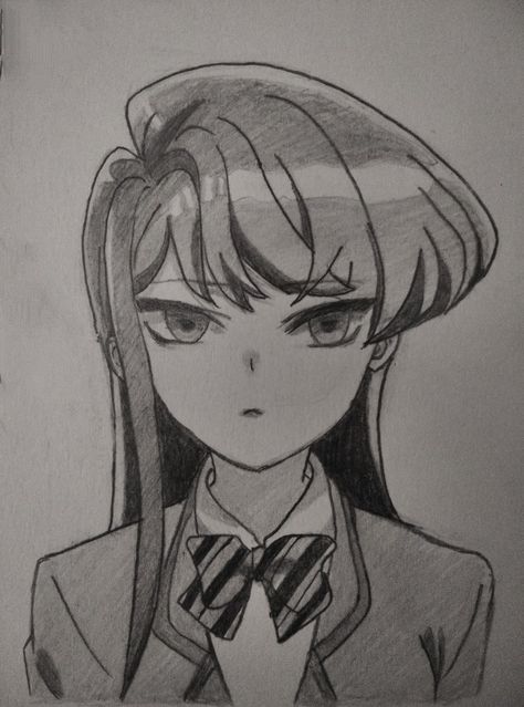 Komi Can't Communicate Sketch, Komi Drawing Sketch, Komi Can't Communicate Drawing, Komi San Sketch, Komi Sketch, Komi San Drawing, Komi Drawing, Animation Character Drawings, Iron Man Drawing