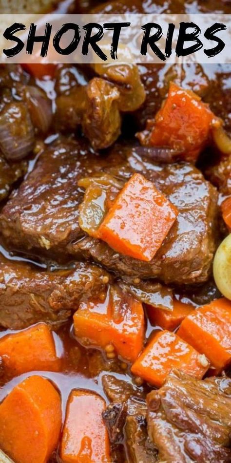 Shortribs Dutchoven, Short Rib Recipes Crockpot, Short Rib Recipes Oven, Short Rib Beef Stew, Short Rib Stew, Beef Short Ribs Recipe, Braised Short Ribs Recipe, Boneless Short Ribs, Boneless Beef Short Ribs