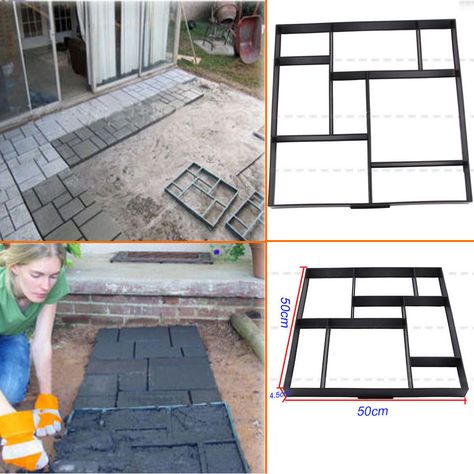 Garden Driveway Paving Pavement Mold Concrete Stepping Stone Path Walk Maker US - Walmart.com Stepping Stone Path, Walk Maker, Garden Driveway, Stepping Stone Paths, Stepping Stone Molds, Concrete Path, Concrete Stepping Stones, Driveway Paving, Brick Path