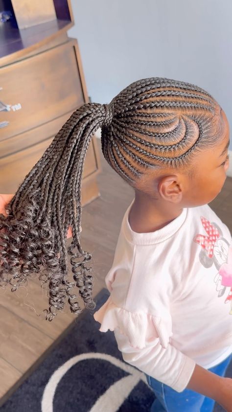 ✨ Precious kids ✨ | Princess Kimora 🧚🏽‍♀️. She’s a DOLL ! She asked for YELLOW & ORANGE beads 🧡😍💛 . Neat & SUPER ADORABLE 😍. Perfect style for the PRINCESSES… | Instagram Lemonade Braids Little Kids, Kid Styles Braids, Kids Braid Hairstyles Black, Kids Mohawk Braids, Braided Hairstyles For Toddlers Black, Braided Styles With Beads, Braiding Hairstyles For Black Girls Kids, Braids No Hair Added, Lemonade Braids Kids