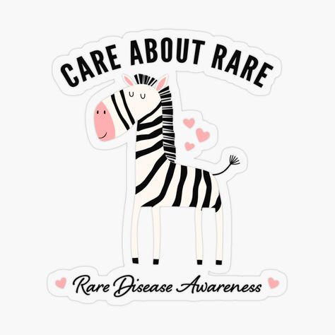 Get my art printed on awesome products. Support me at Redbubble #RBandME: https://www.redbubble.com/i/sticker/Rare-Disease-Awareness-Care-About-Rare-Cute-Cartoon-Zebra-by-jesabee/158440556.O9UDB?asc=u Rare Disease Awareness, Rare Disease, Chronic Illness, Science Poster, Cute Cartoon, Sticker Design, Stranger Things Fanart, Disease, Awesome Products