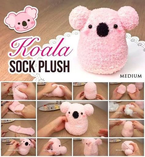 Sock Animals Diy, Sock Plush, Diy Sock Toys, Plushies Diy, Sock Dolls, Sewing Easy Diy, Sock Crafts, Diy Socks, Sewing Stuffed Animals