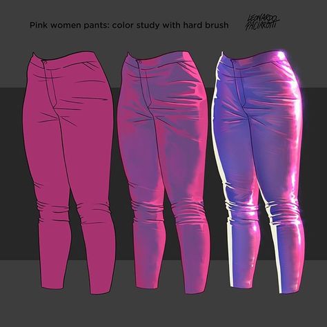 Painting Pants, Study Women, Digital Art Software, Pants Drawing, Fashion Illustrations Techniques, Digital Painting Techniques, Illustration Techniques, Light Study, 캐릭터 드로잉