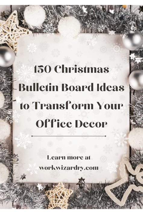 As an experienced coworker and creative consultant, I’ve spent years curating festive classroom displays and cheerful office boards. When it comes to spreading Christmas cheer through bulletin boards, I have the expertise to guide you every step of the way. Bulletin Board Ideas For Work, Office Bulletin Board Ideas, Christmas Bulletin Board Ideas, Creative Consultant, Office Bulletin Boards, Office Boards, Christmas Bulletin Board, Christmas Bulletin, Bulletin Board Ideas