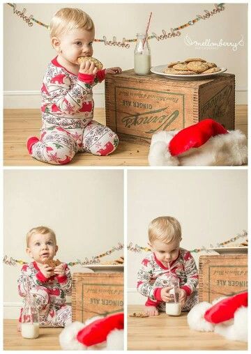 Studio Christmas mini session, baby, toddler, kids, milk and cookies, waiting for Santa, pjs Toddler Christmas Pictures, Toddler Christmas Photos, Christmas Photoshoot Kids, Diy Christmas Photoshoot, Christmas Baby Pictures, Pjs Christmas, Kids Milk, Foto Kids, Baby Christmas Photos