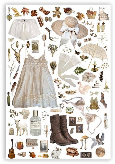 Farmer’s Daughter Outfit | ShopLook Aesthetic Outfit Moodboard, Moodboards Fashion, Champagne Aesthetic, Fairy Academia, Hufflepuff Outfit, Cottage Witch, Forest Core, Niche Memes, Doll Aesthetic